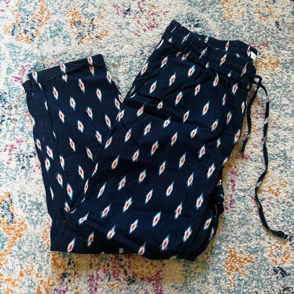 J. Crew Ikat Linen Blend Pants